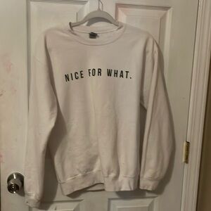 Women’s white crew neck